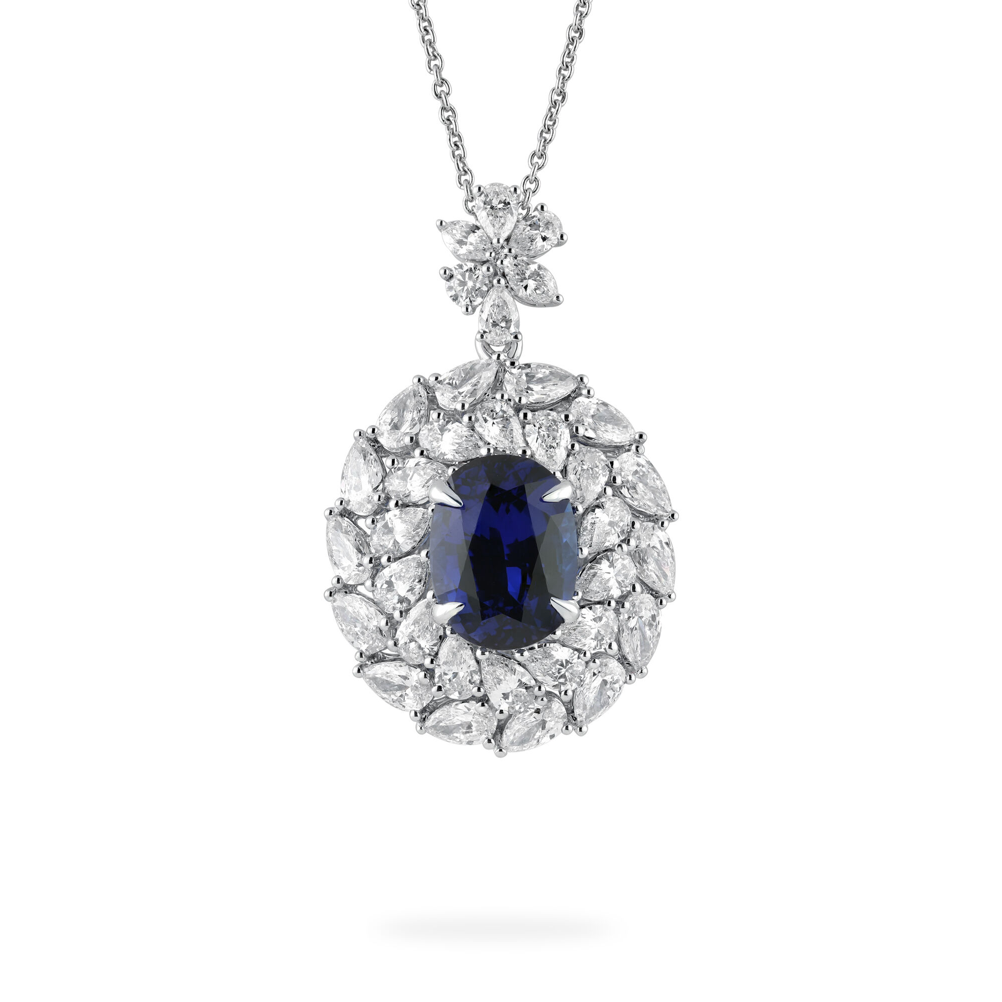 Birks Pure Desire Sapphire Oval-Cut Pendant with Diamonds in